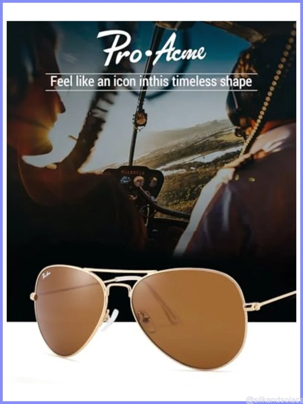 Pro Acme Classic Aviator Sunglasses Glass Lens Metal UV400
